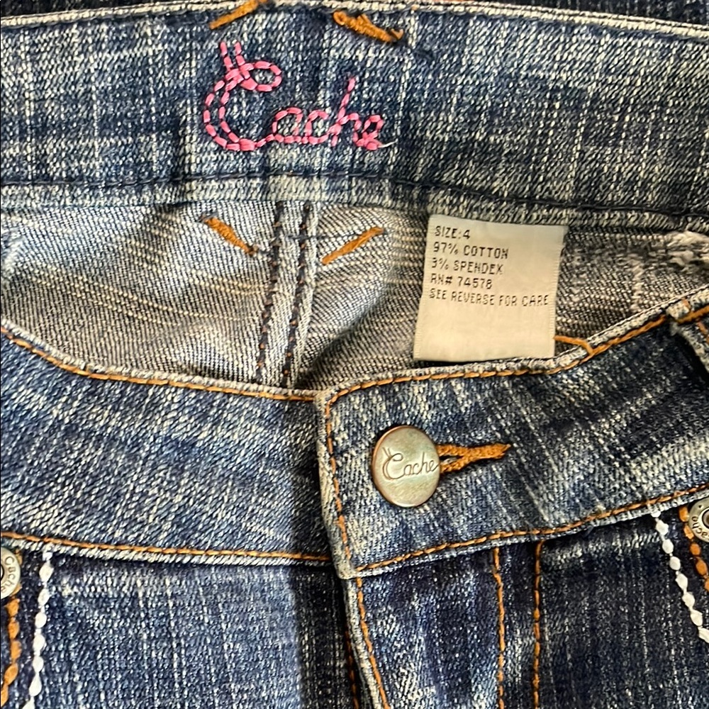 Cache Distressed Blue Jeans - Picture 4 of 5